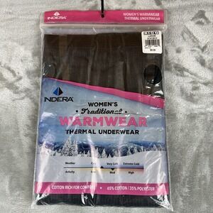 Indera Traditional Warmwear Thermal Underwear Pants Women's L Black NEW